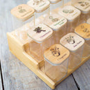 Organiza Gourmet™: Kit 15 Potes de Vidro de 200ml para Temperos (Bandeja Organizadora) (15 Colheres) | FRETE GRÁTIS HOJE!